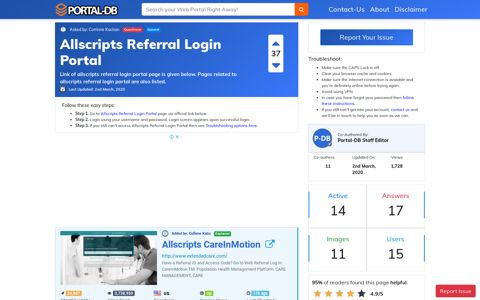 Allscripts Referral Login Portal