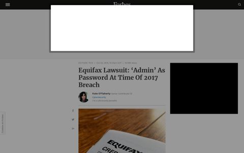 Equifax Lawsuit: 'Admin' As Password At Time Of 2017 Breach