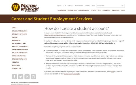 How do I create a student account? | Career and Student ...