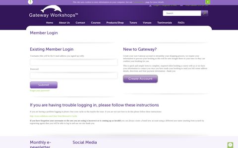 Gateway Workshops - Member Login - Gateway Workshops