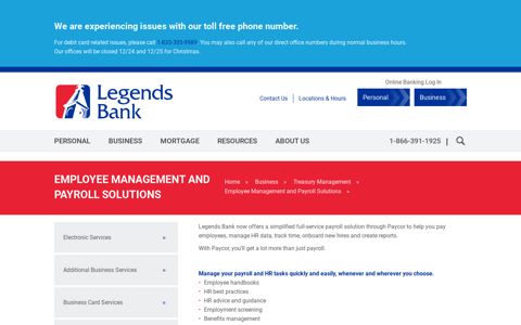 Employee Management and Payroll Solutions - Legends Bank ...