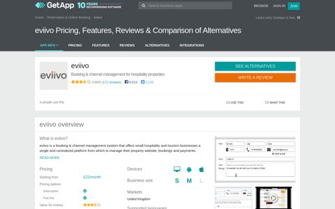 eviivo Pricing, Features, Reviews & Comparison of ... - GetApp