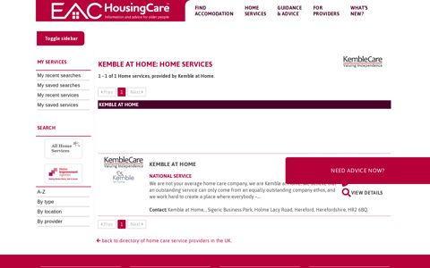 Kemble at Home: Home services - Housing Care