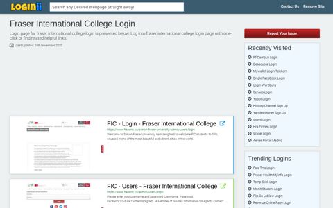 Fraser International College Login - Loginii.com