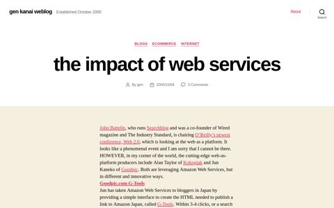 the impact of web services – gen kanai weblog - Kanai dot net