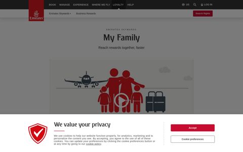My Family | About Emirates Skywards | Emirates United States