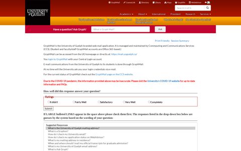 Website Template | University of Guelph - Ask Gryph