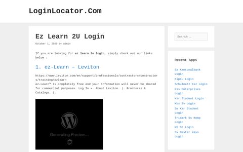 Ez Learn 2U Login - LoginLocator.Com