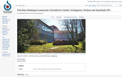 File:Hans-Baldung-Gymnasium Schwäbisch Gmünd, Schulgarten ...