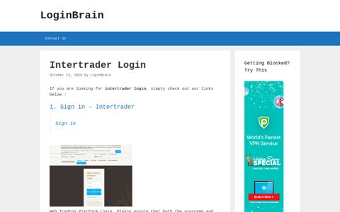 Intertrader - Sign In - Intertrader - LoginBrain