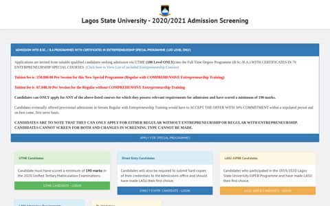 LASU | Admission Screening - LASU-IDC