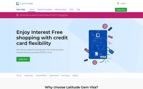 Interest Free Offers On Visa Credit Card Purchases | Latitude ...