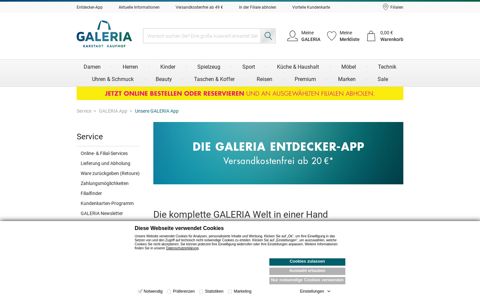Unsere GALERIA App - GALERIA.de