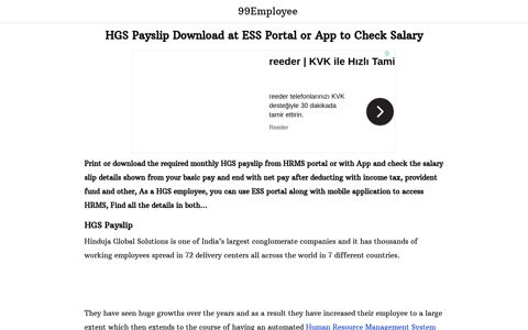 Download HGS Payslip from ESS Portal or App to Check Salary