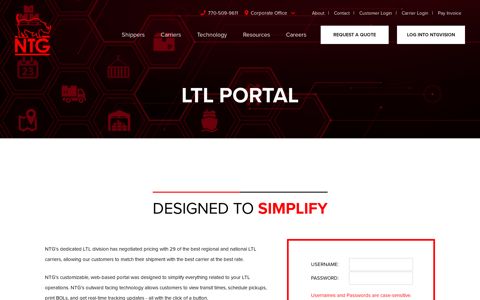 Custom LTL Portal | Third-Party Logistics Services | NTG Freight