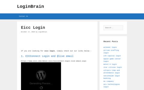 Eicc - Eicconnect Login And @Live Email - LoginBrain