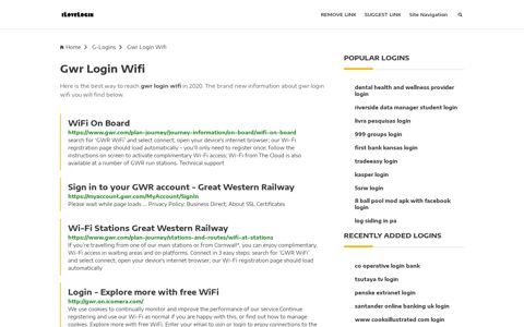 Gwr Login Wifi ❤️ One Click Access - iLoveLogin