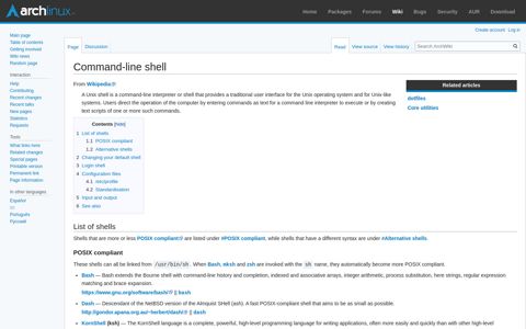 Command-line shell - ArchWiki