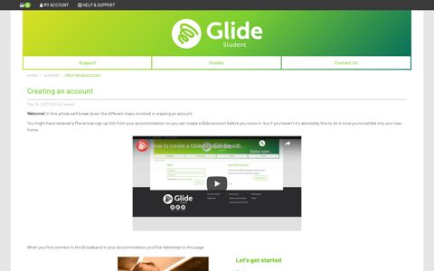 Creating an account - Glide Student