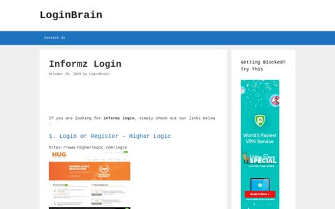 Informz - Login Or Register - Higher Logic - LoginBrain