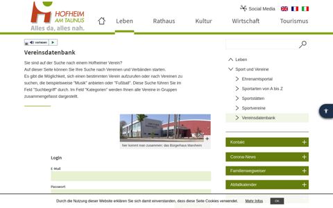 Vereinsdatenbank | Hofheim am Taunus