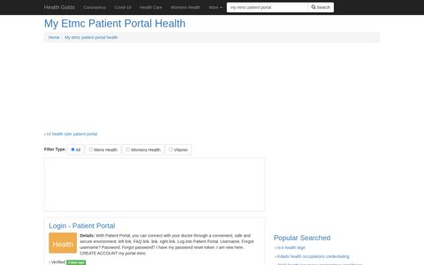 My Etmc Patient Portal Health - Health Golds