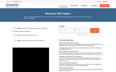 Self Helper - Law Help Interactive