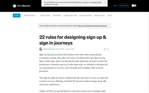 22 rules for designing sign up & sign in journeys | by Rameez ...