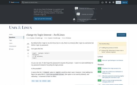 change tty login timeout - ArchLinux - Unix & Linux Stack ...