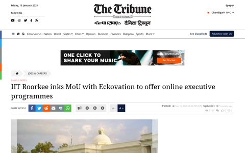 IIT Roorkee inks MoU with Eckovation to offer online executive ...