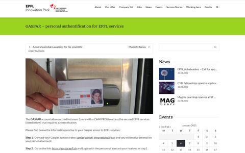 GASPAR – personal authentification for EPFL services - Epfl ...
