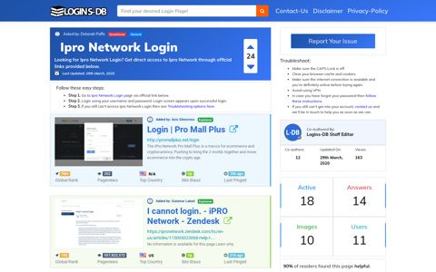 Ipro Network Login - Logins-DB