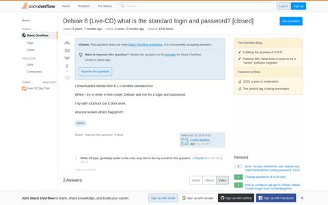 Debian 8 (Live-CD) what is the standard login and password ...