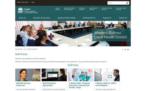 WSLHD Staff Portal - Western Sydney Local Health District