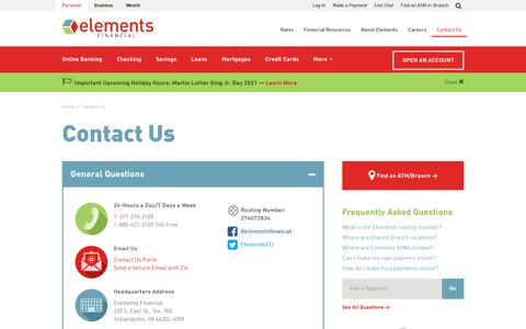 Contact Us | Elements Financial
