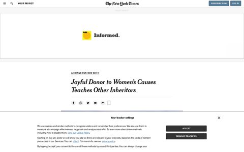 Joyful Donor to Women's Causes Teaches Other Inheritors ...