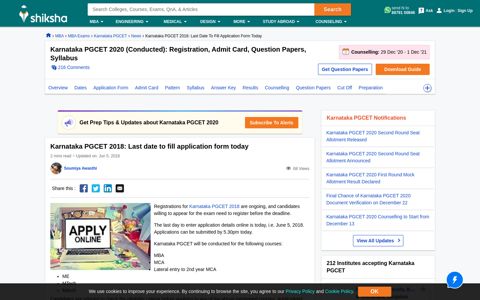 Karnataka PGCET 2018: Last date to fill application form today ...