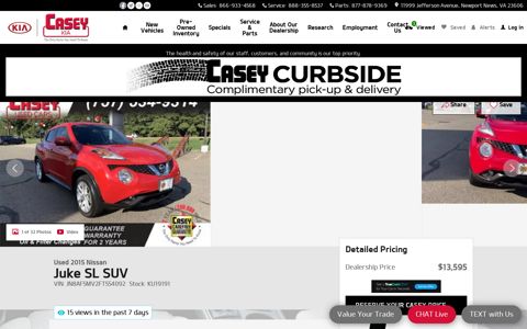 Used 2015 Nissan Juke For Sale at Casey Kia | VIN ...
