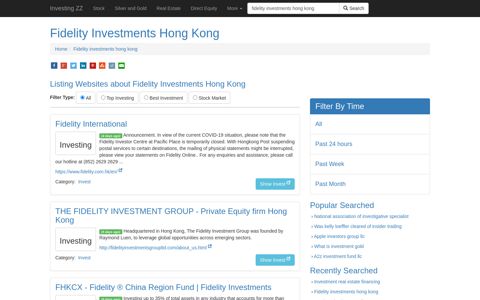 Fidelity Investments Hong Kong - Investing ZZ