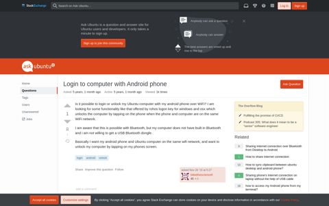 Login to computer with Android phone - Ask Ubuntu
