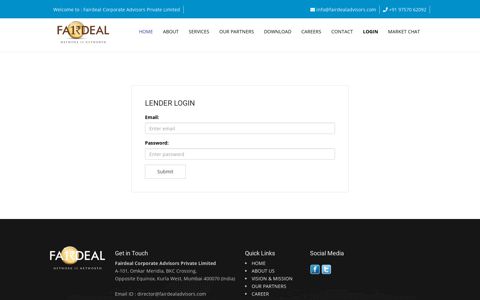 Lender Login - Welcome to : Fairdeal Corporate Advisors ...