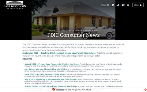 FDIC Consumer News - East Wisconsin Savings Bank