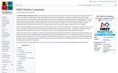 FIRST Robotics Competition - Wikipedia