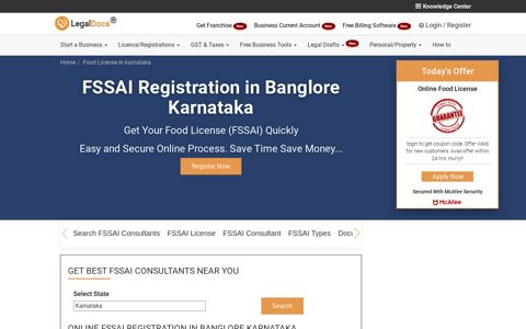 FSSAI Food License & Registration Consultants in Bangalore ...