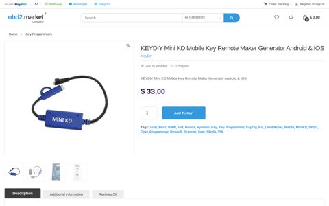 KEYDIY Mini KD Mobile Key Remote Maker Generator ...