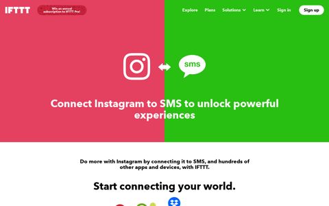 Connect your Instagram to SMS with IFTTT - IFTTT.com
