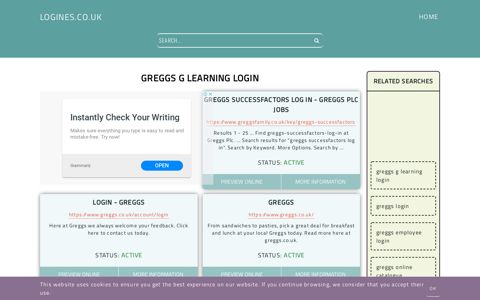 greggs g learning login - General Information about Login