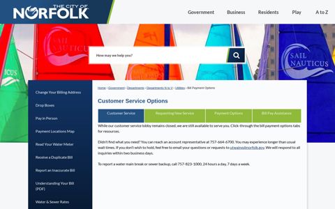 Customer Service Options | City of Norfolk, Virginia - Official ...