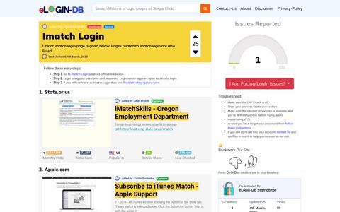 Imatch Login - A database full of login pages from all over the ...