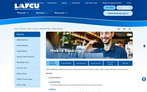 Mobile Banking - LAFCU